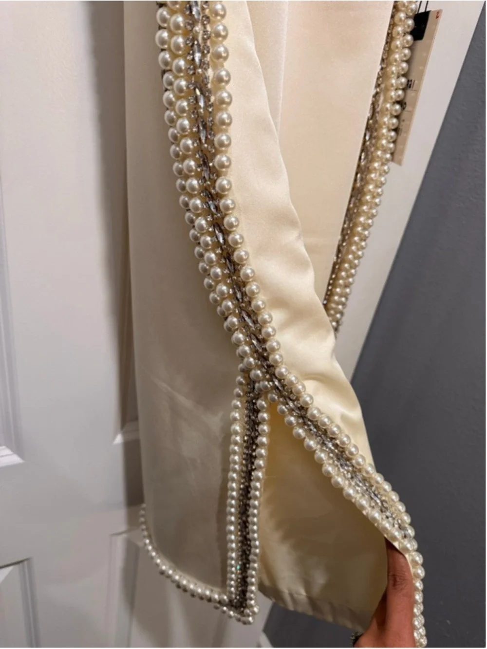 Women's Mac Duggal Ivory Embellished Mini Dress Size 4